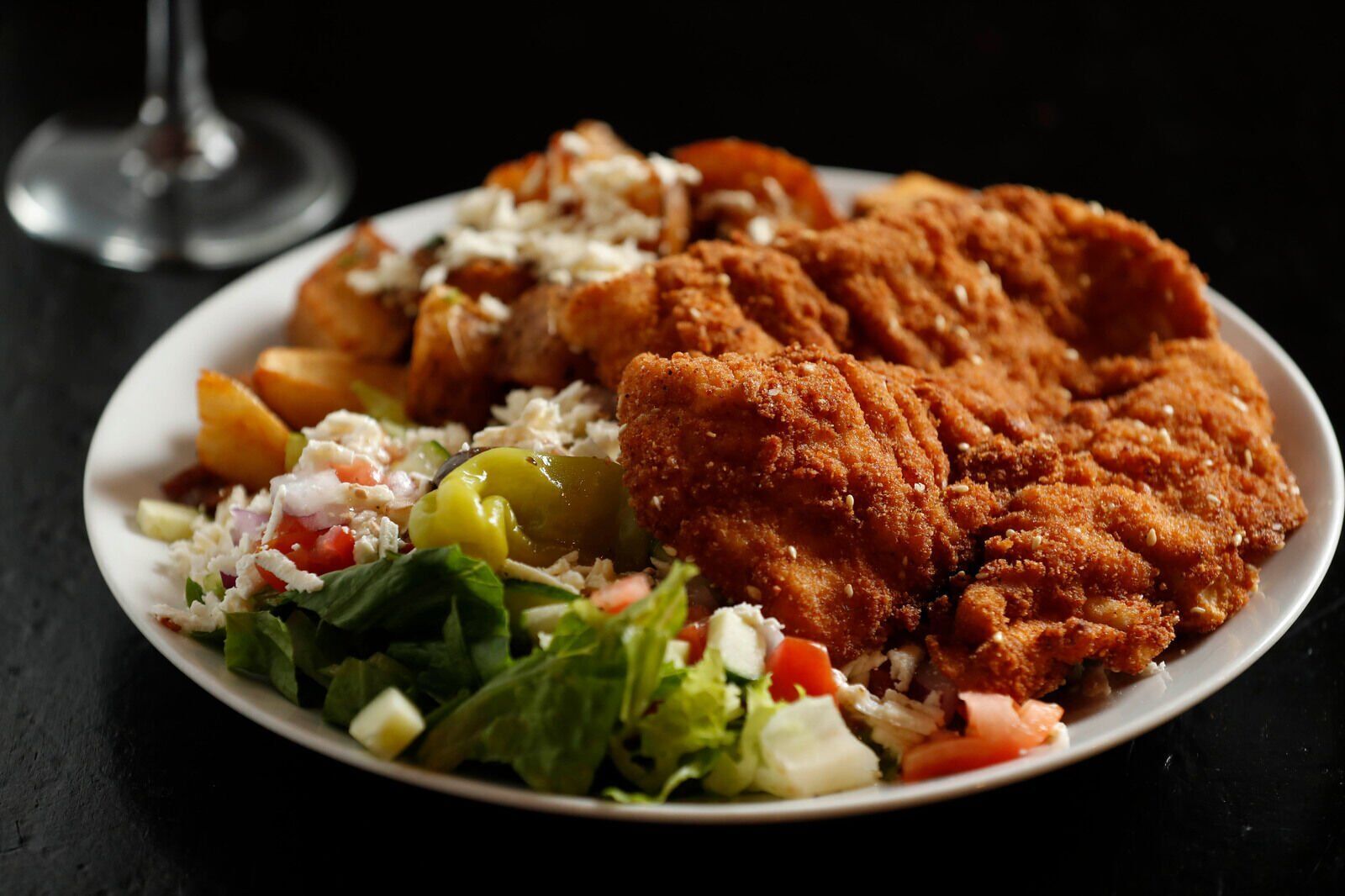 Chicken schnitzel at Falafel Bar